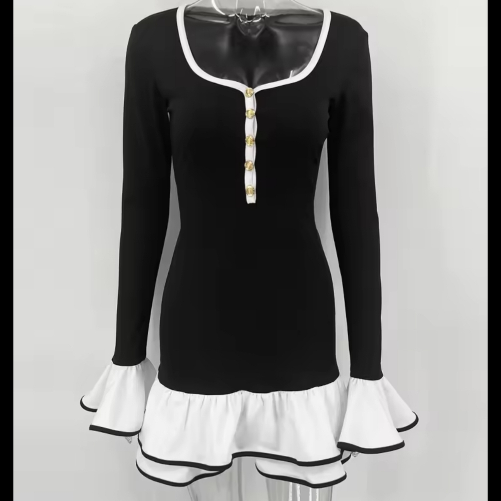 Backless Tee Bow Mini Dress Female Slim High Waist Fashion Elegant Party Dress - Picture 5 of 7
